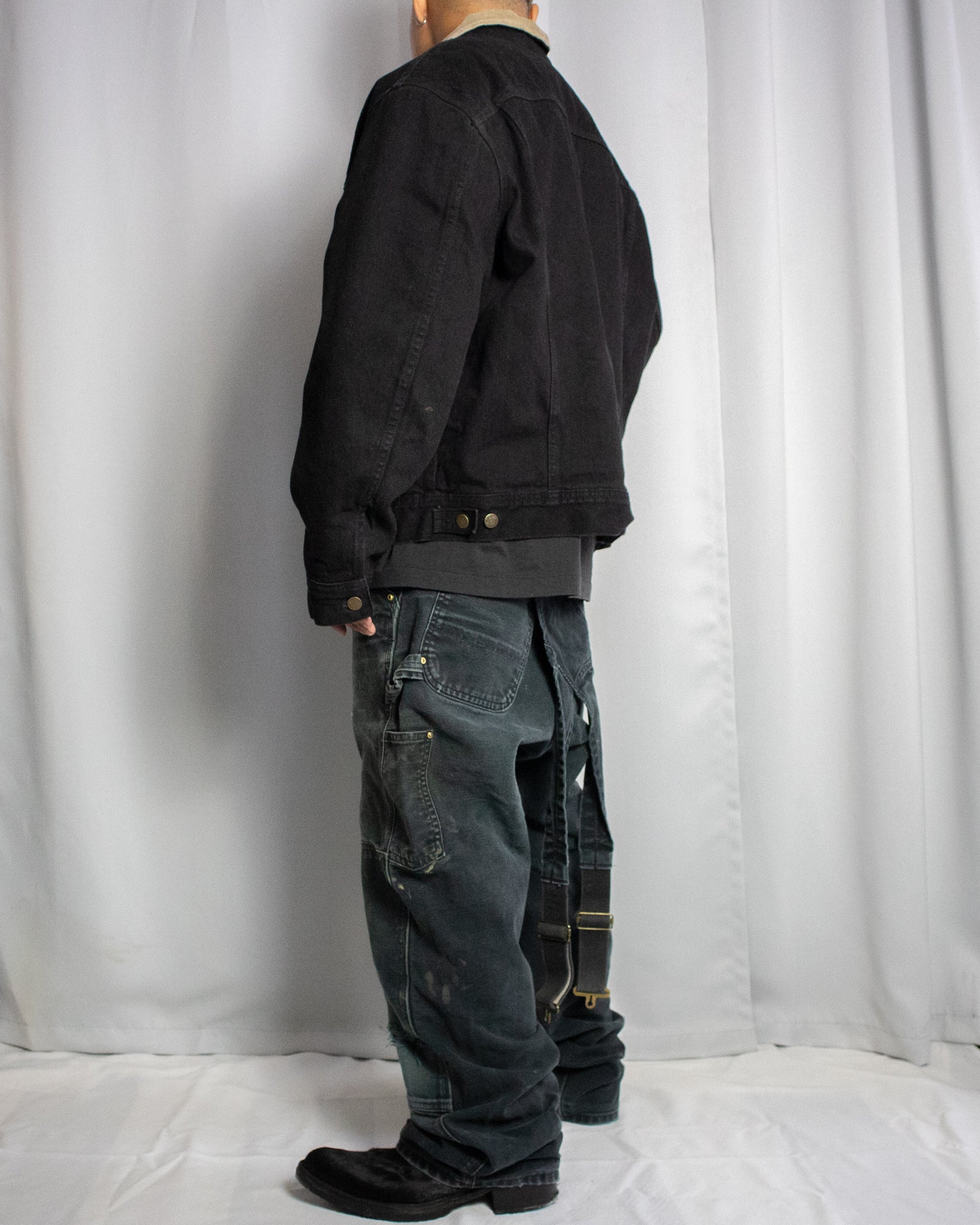 2000S CARHARTT DOUBLE KNEE DISTRESSED OVERALLS / 38x32