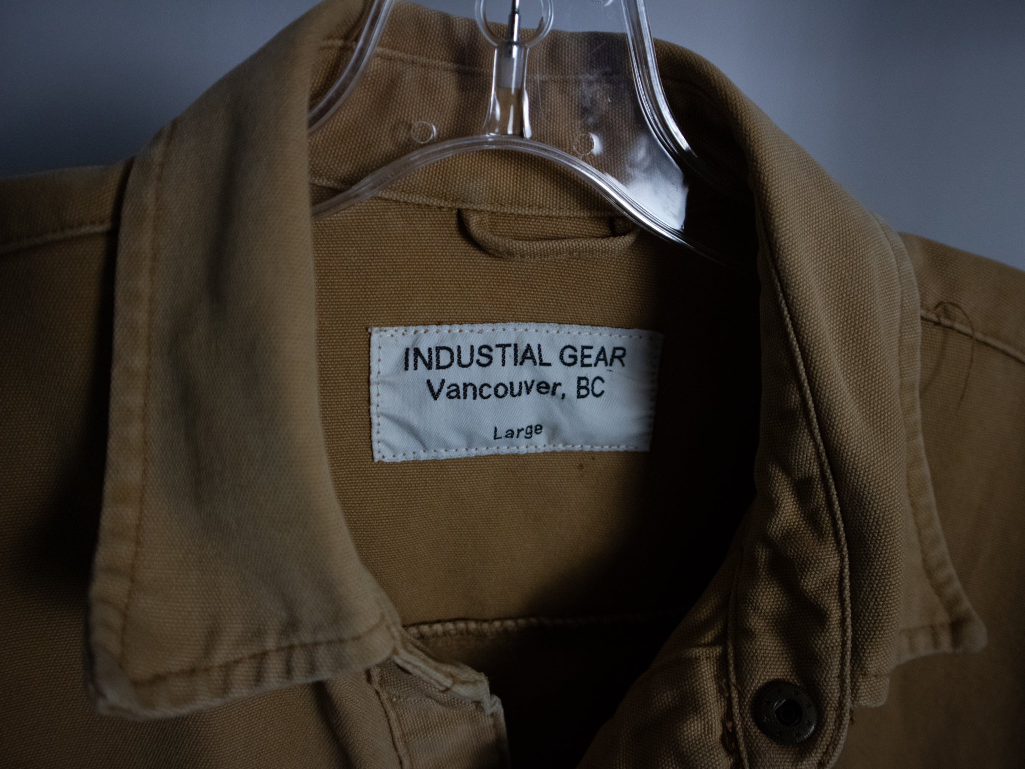 INDUSTRIAL GEAR COTTON CANVAS BUTTON UP / LARGE