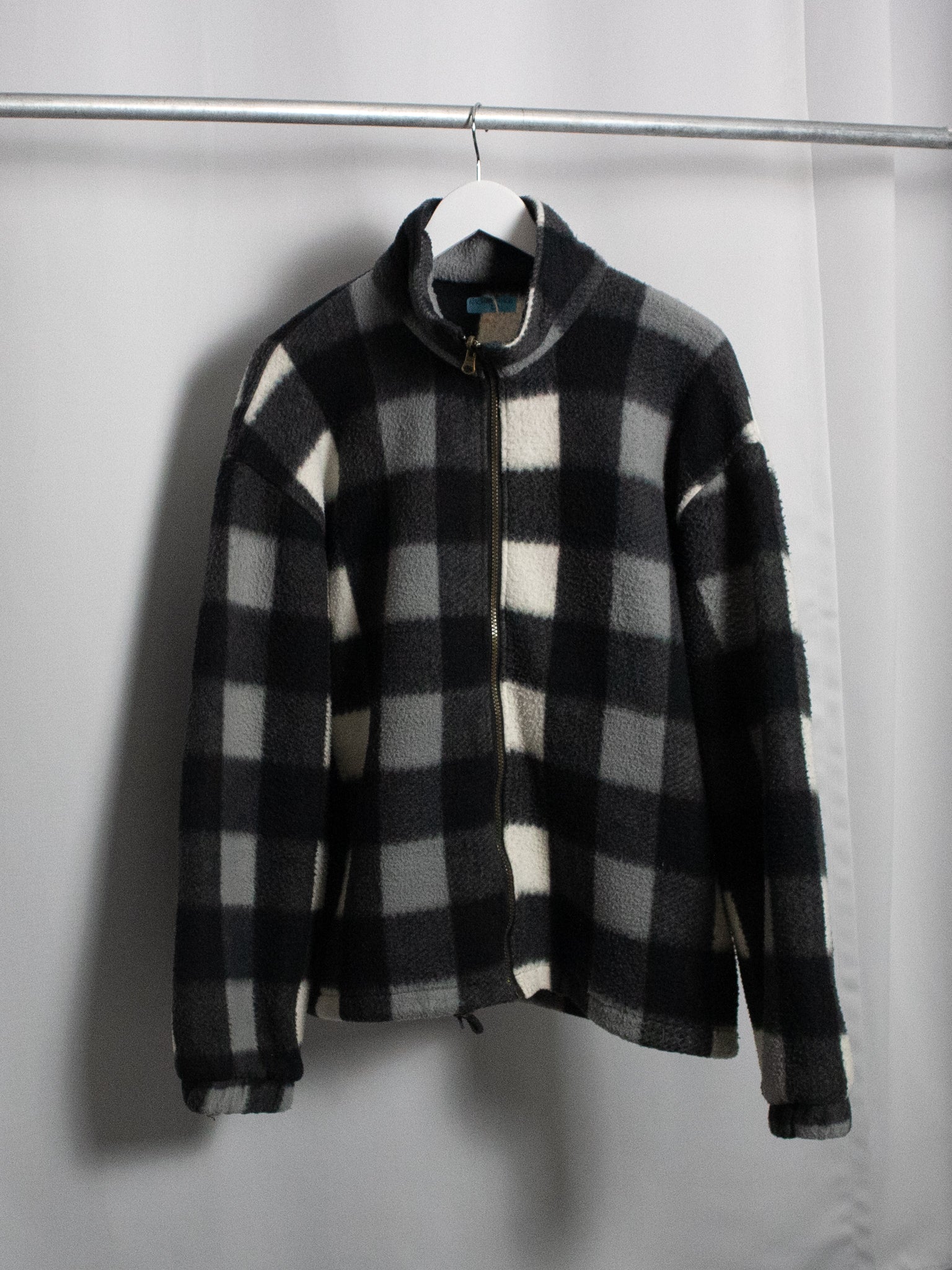 1990S CHECKERED BOXY ZIP UP JACKET / XLARGE