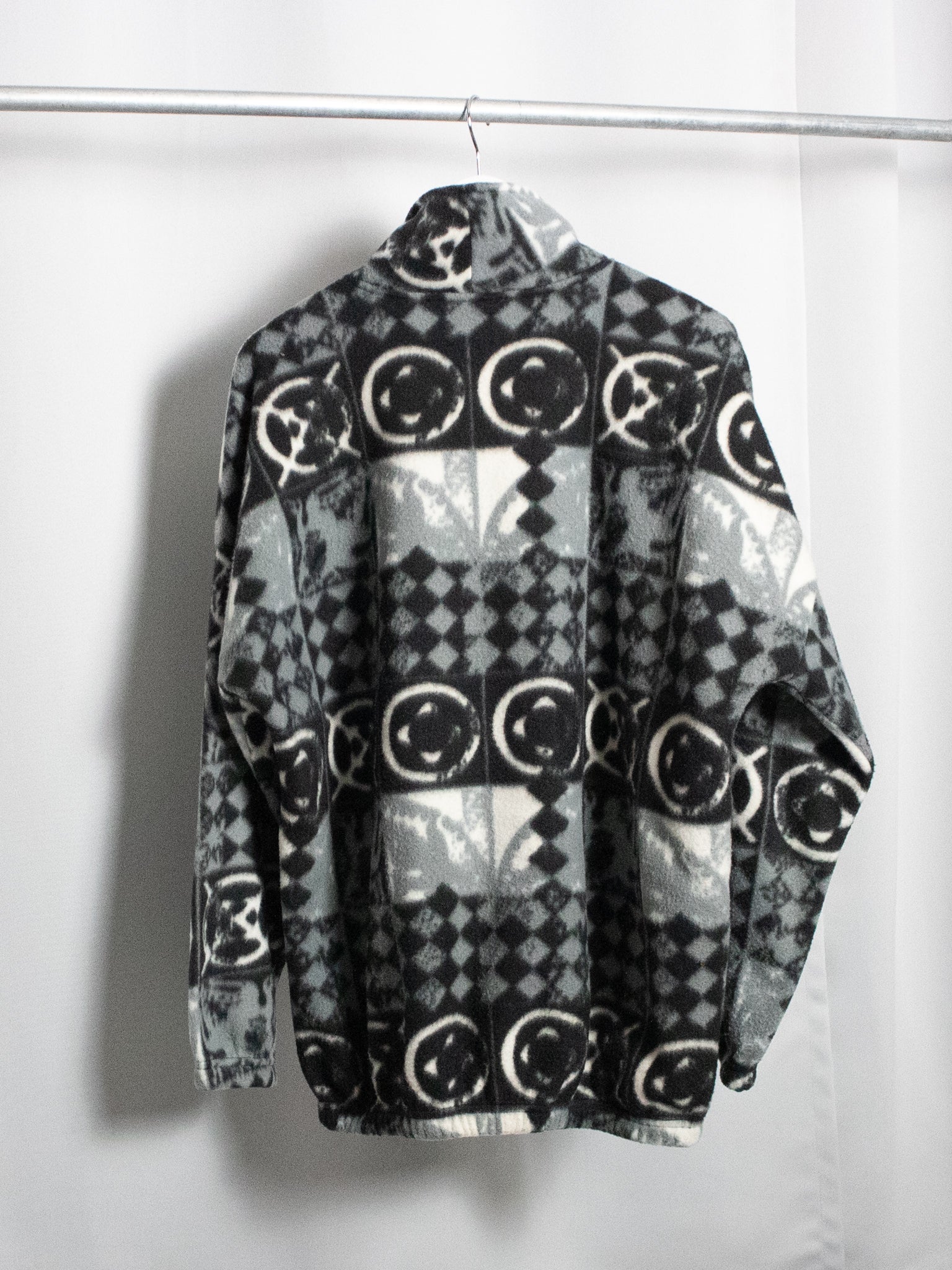 2000S PATTERNED 3/4 ZIPPER SWEATER / LARGE