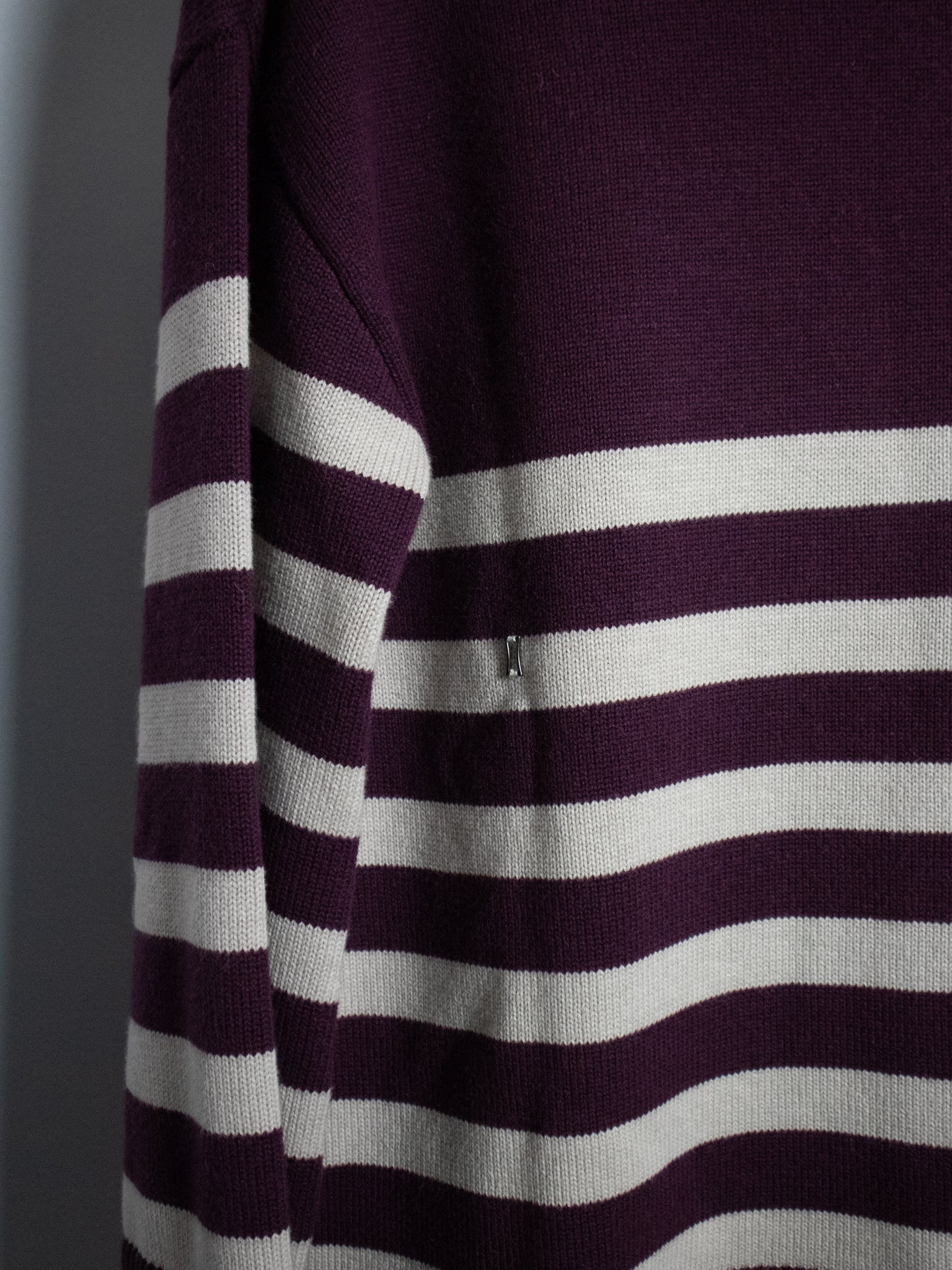 KIT & ACE STRIPE 3/4 ZIPPER SWEATER / SMALL