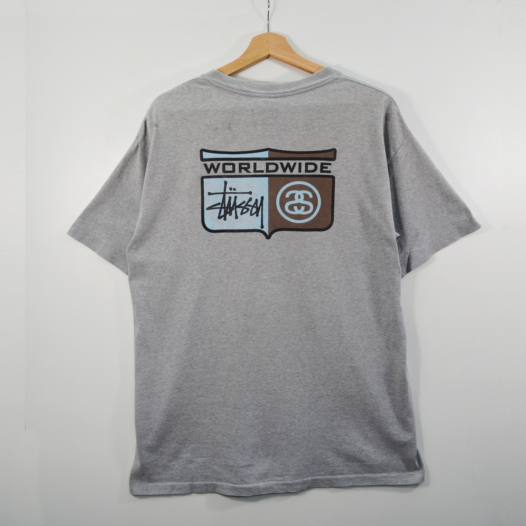 00S STUSSY WORLDWIDE CREST TEE / LARGE