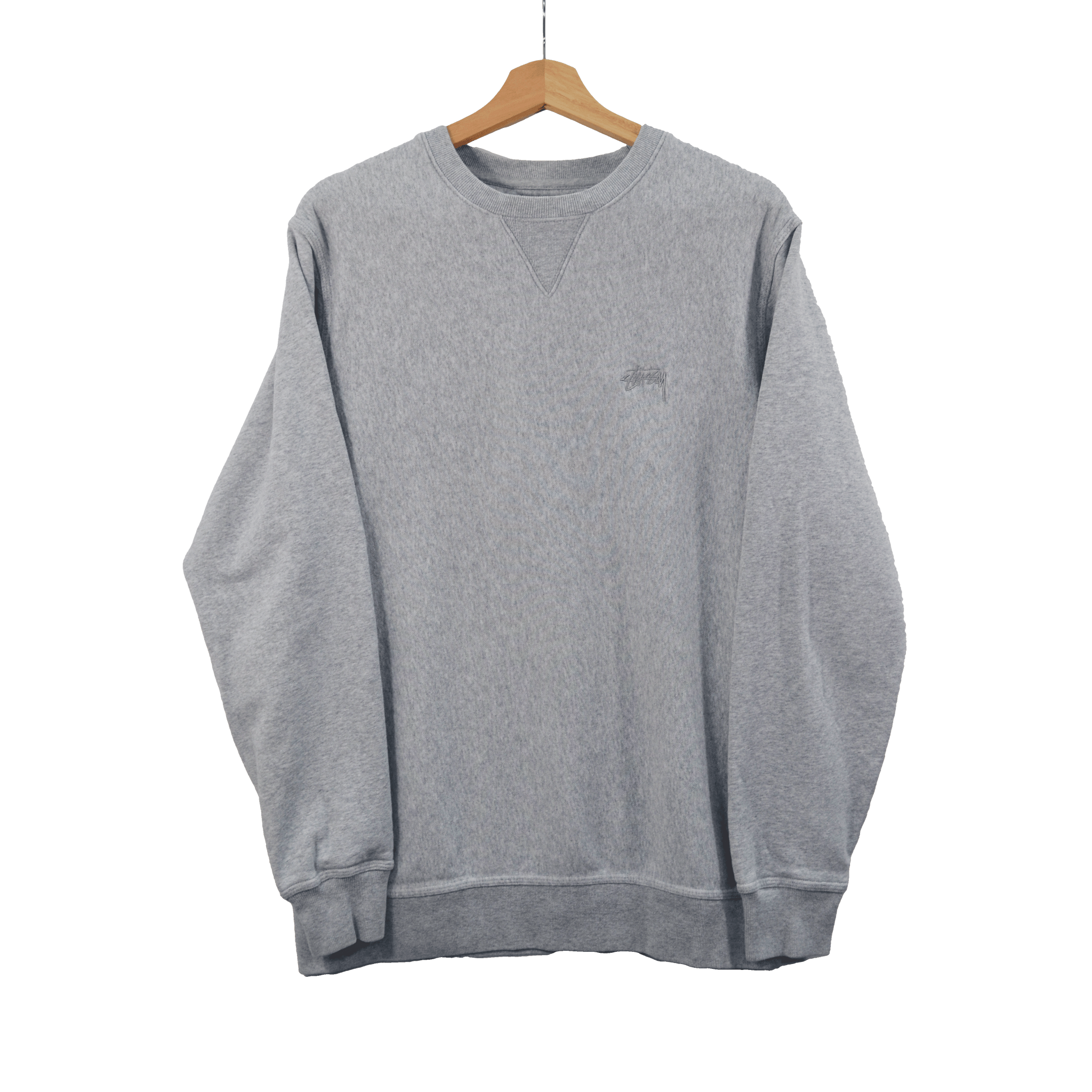 GREY STUSSY CORE CREWNECK / MEDIUM