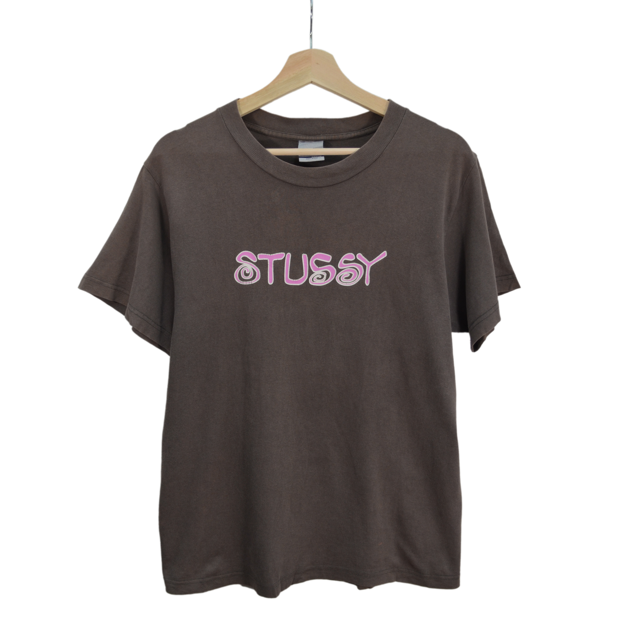 00S STUSSY BROWN CROWN TEE / MEDIUM