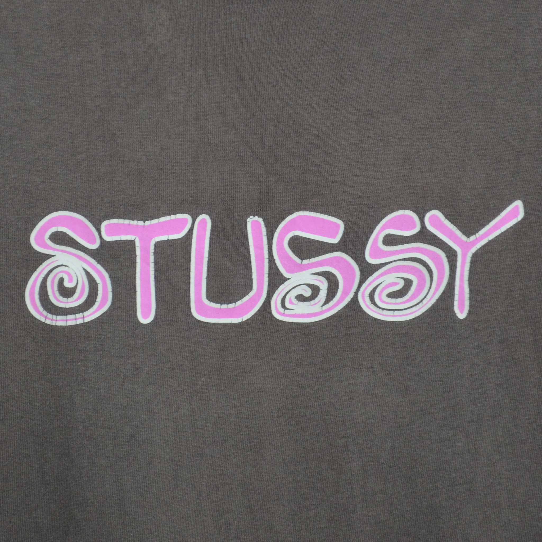 00S STUSSY BROWN CROWN TEE / MEDIUM