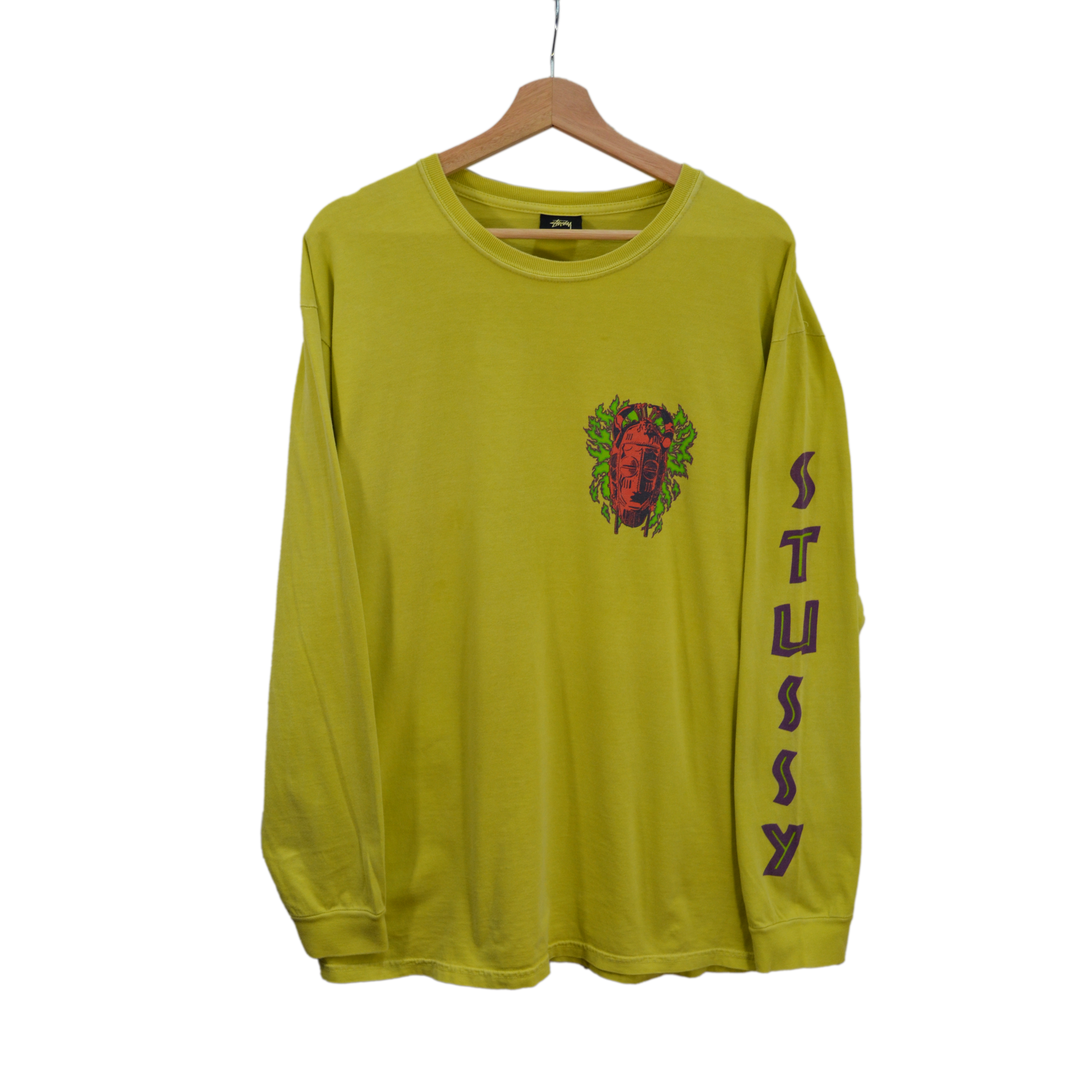 STUSSY TIKI HEAD LONG SLEEVE / LARGE