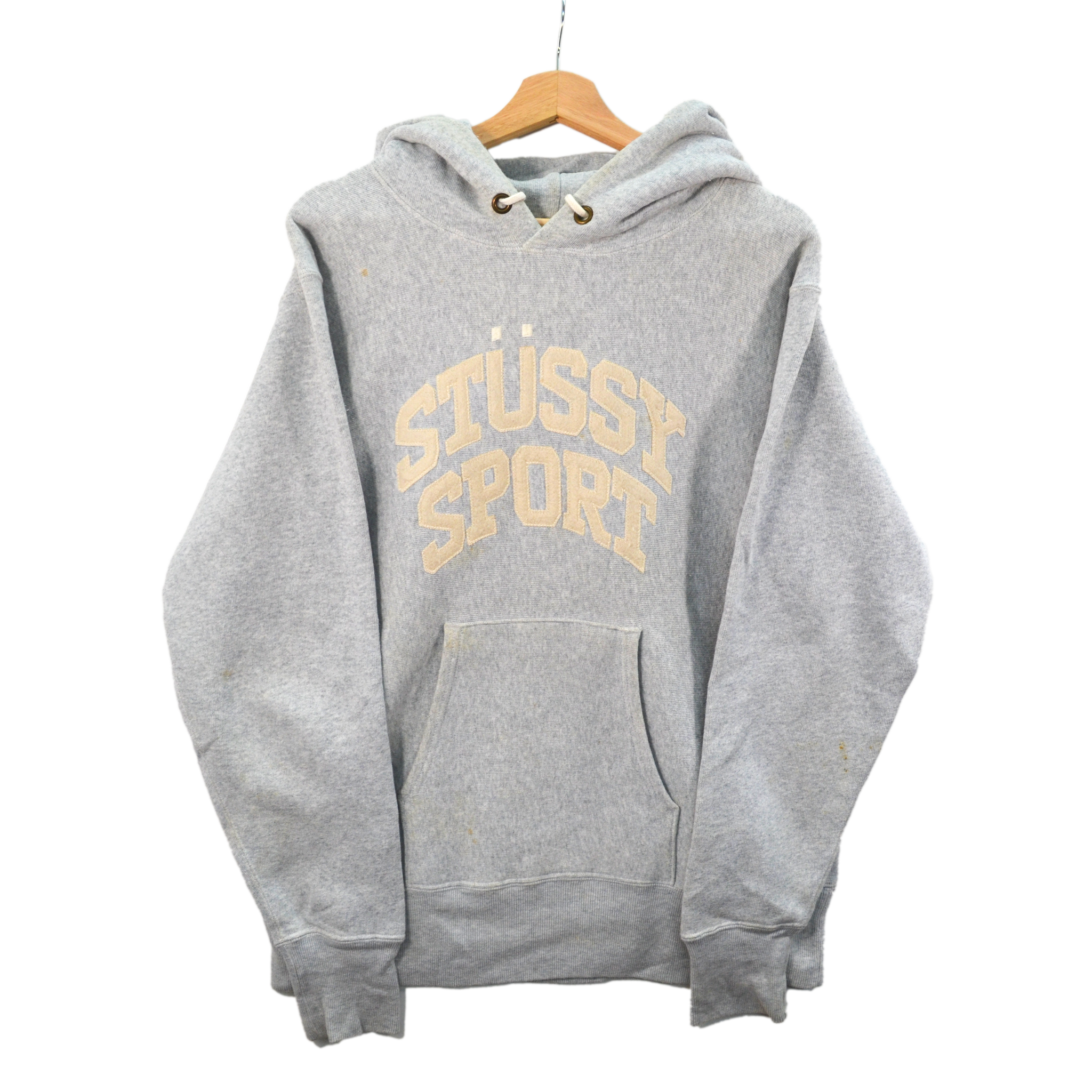 GREY STUSSY SPORT HOODIE / MEDIUM