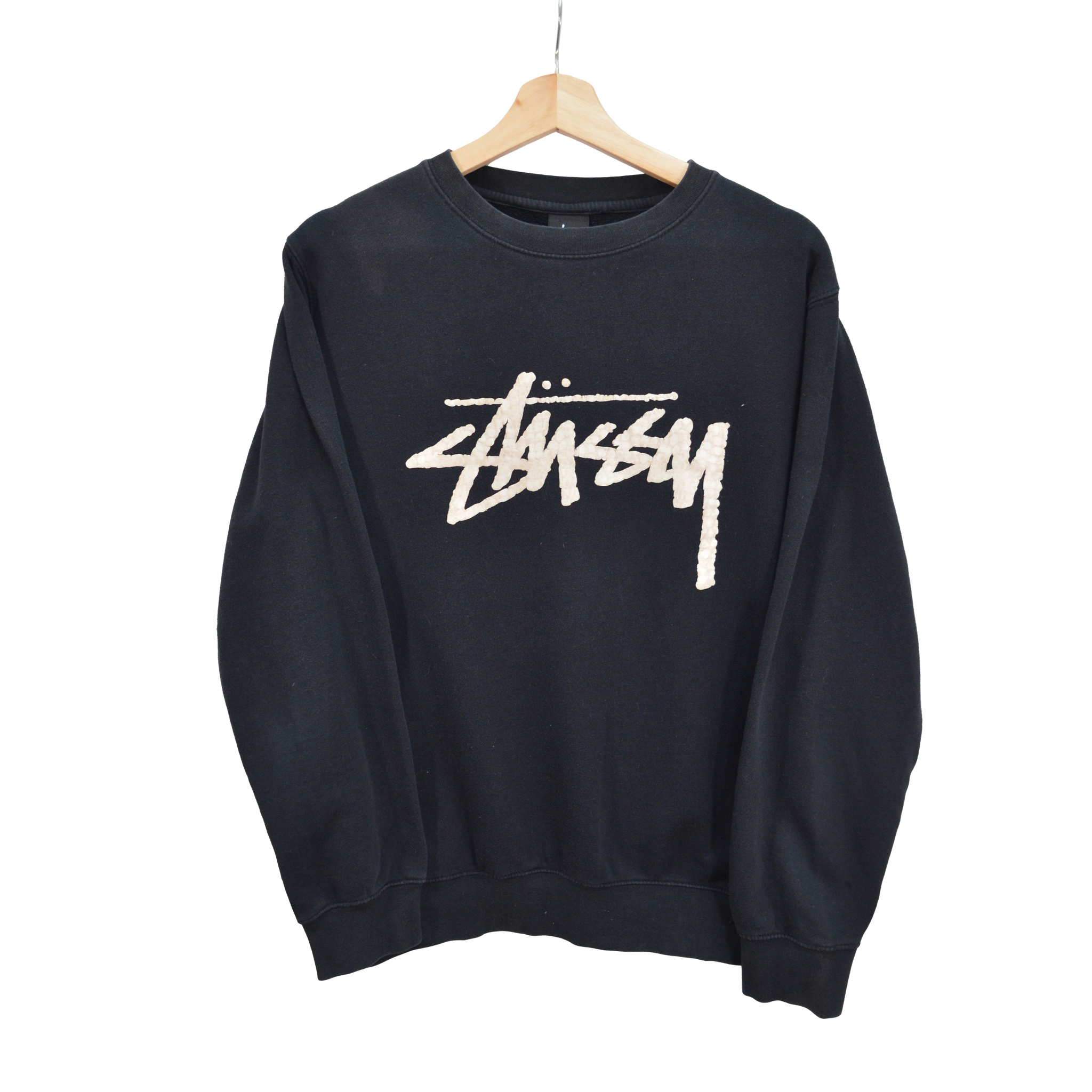 STUSSY SNAKESKIN LOGO CREWNECK / MEDIUM