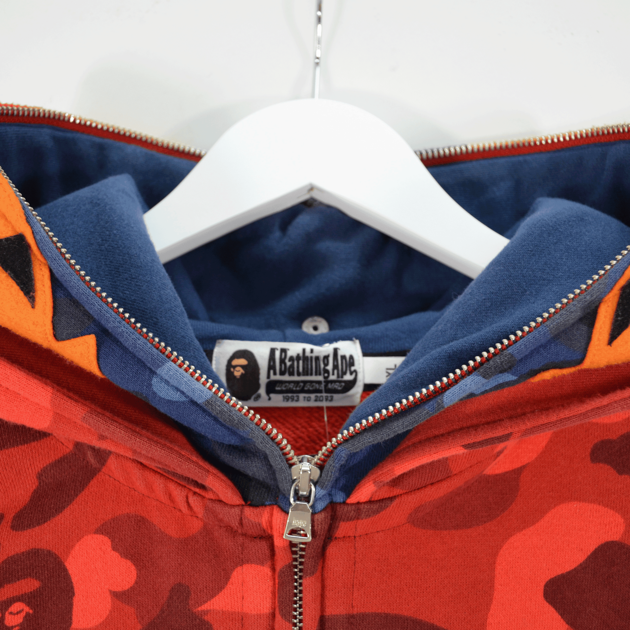 BAPE DOUBLE SHARK HOODIE / XLARGE