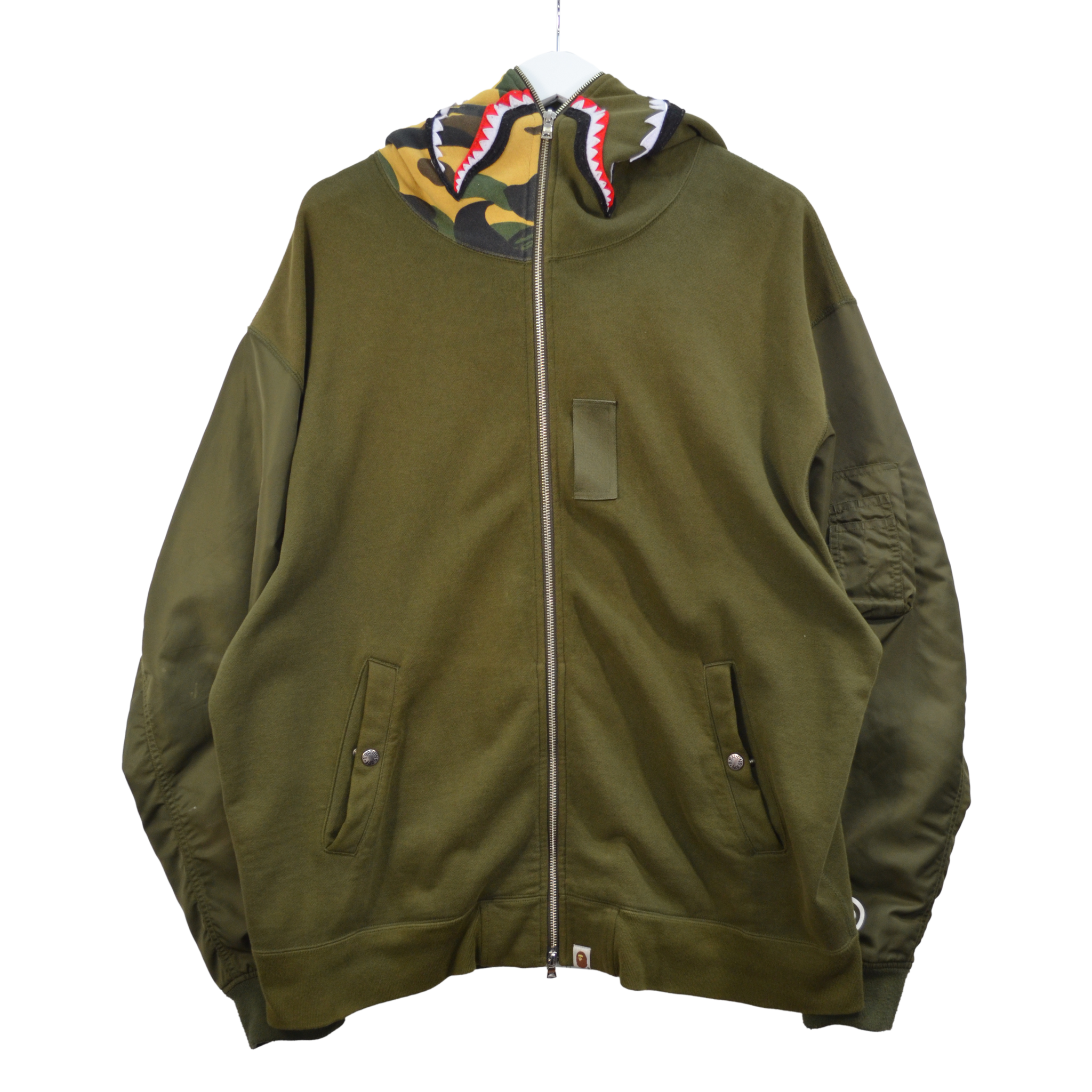 BAPE MILITARY RELAXED HOODIE / XXLARGE