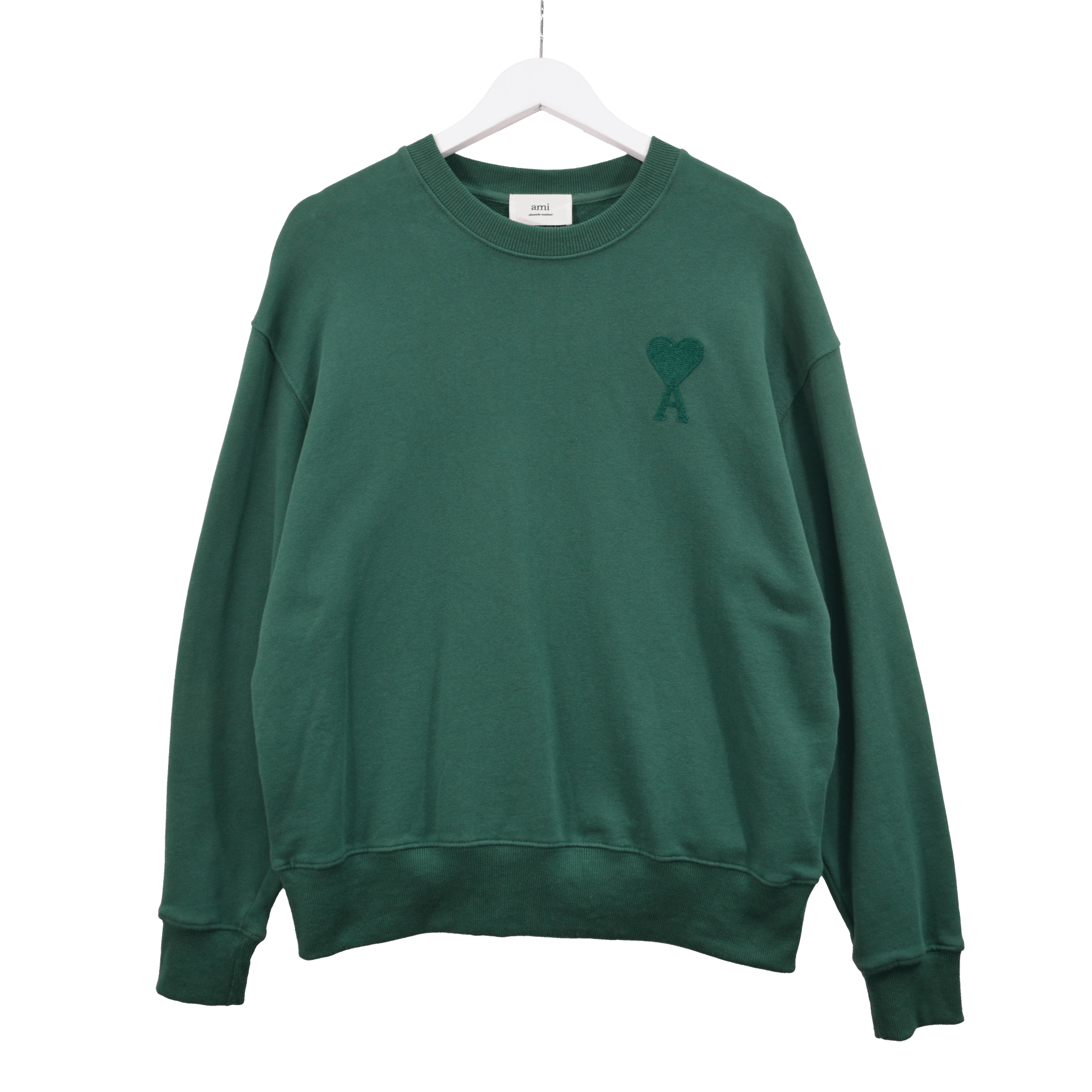 GREEN AMI PARIS CREWNECK / M
