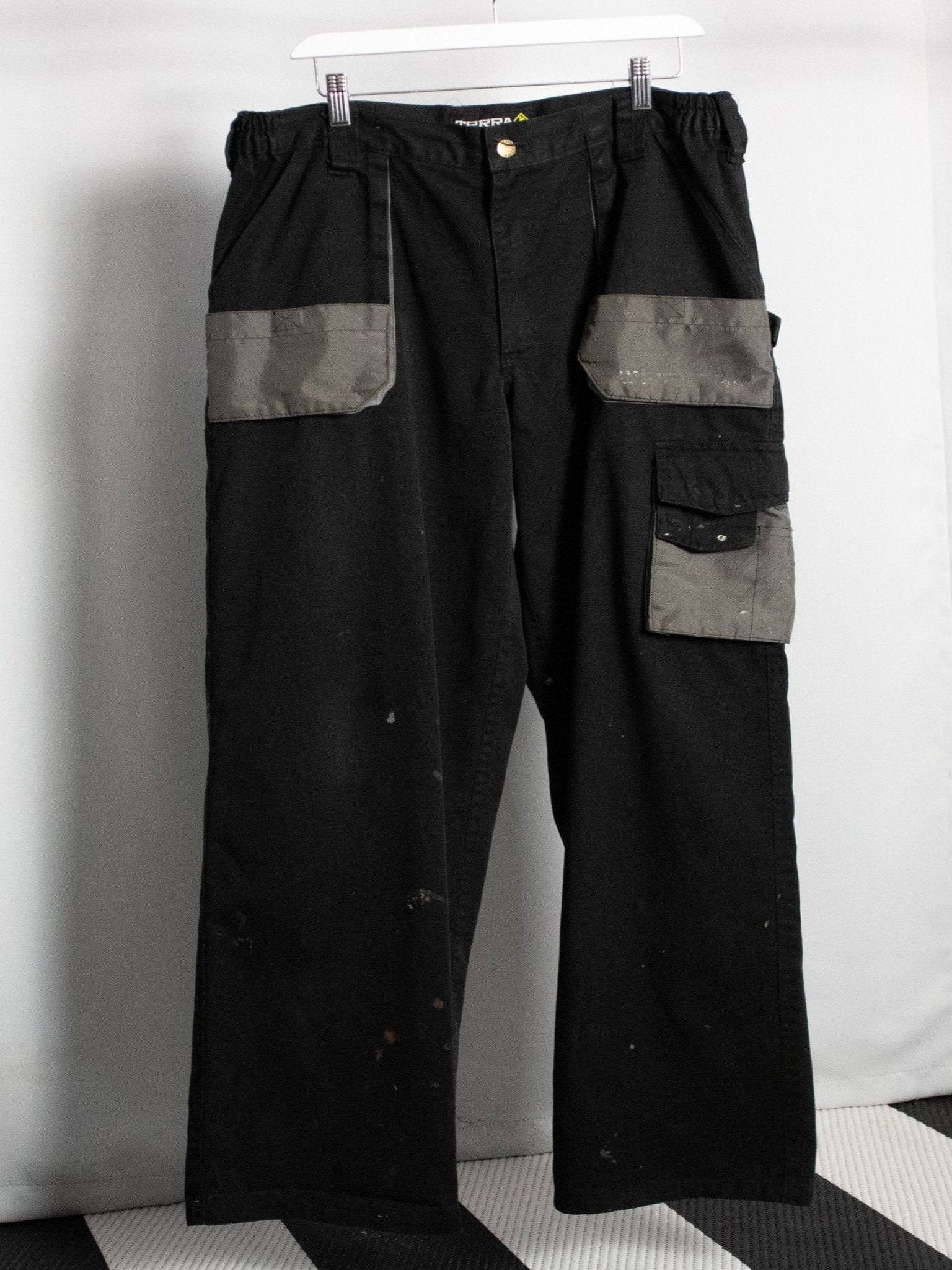 Y2K TERRA DISTRESSED BAGGY WIDE CUT RELAXED PANTS / 36x32