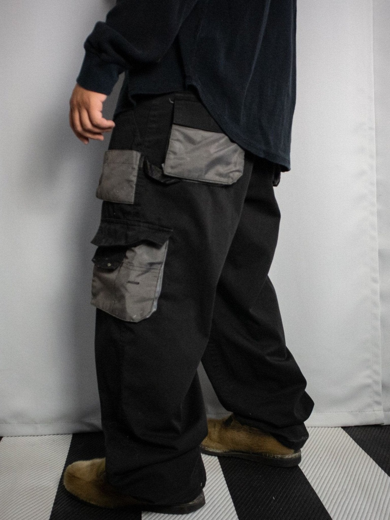 Y2K TERRA DISTRESSED BAGGY WIDE CUT RELAXED PANTS / 36x32