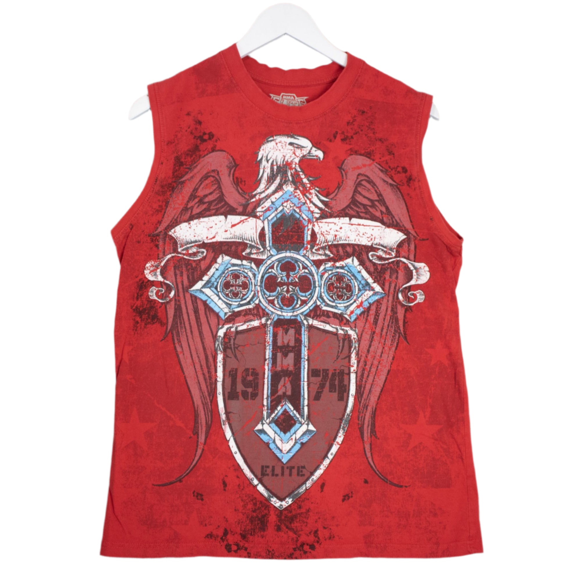 MMA Elite Cross Shield Grunge y2k Sleeveless tank top Front