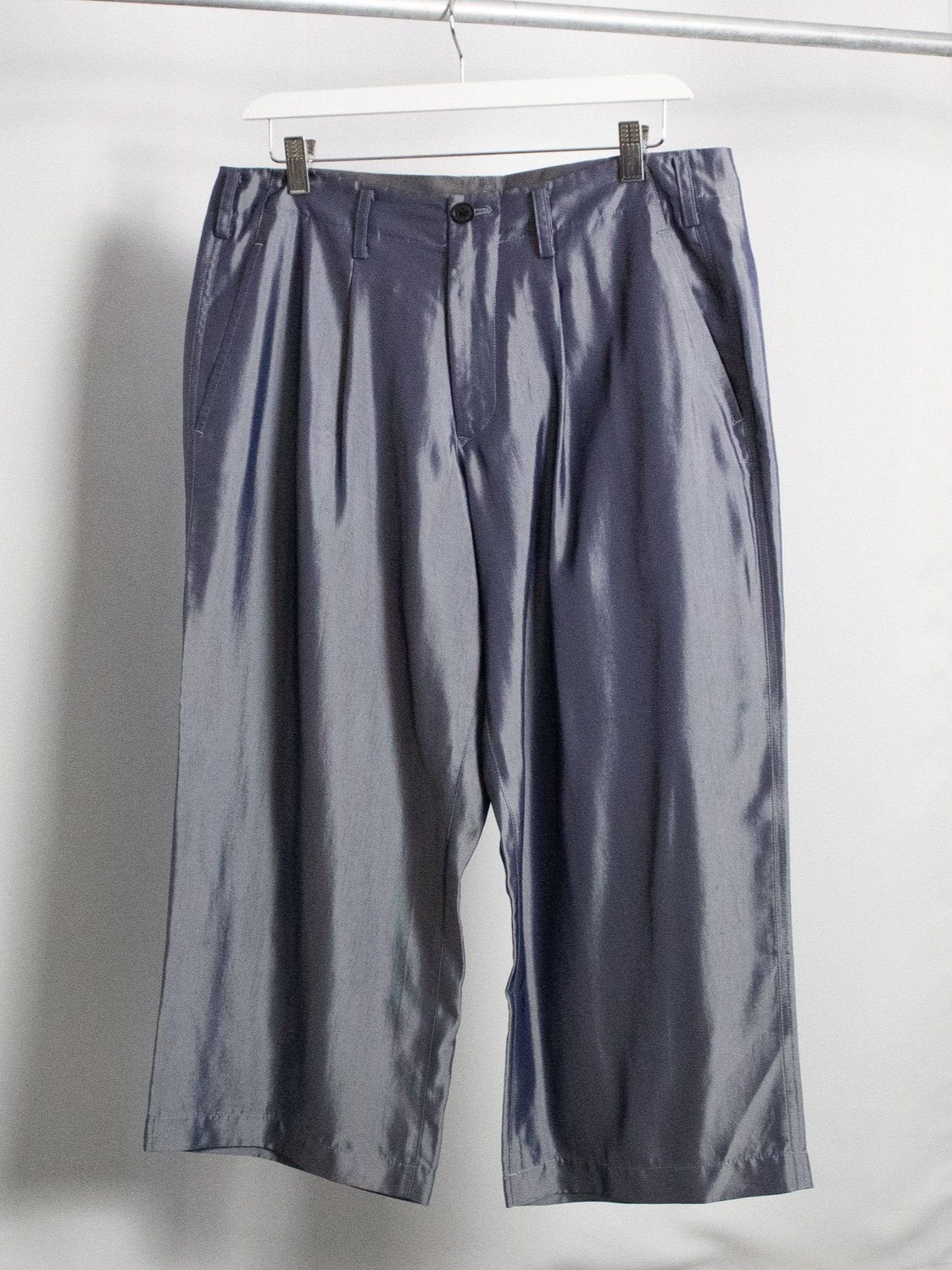 Y’S SHINY WIDE CUT CROPPED PANTS / 32x 26