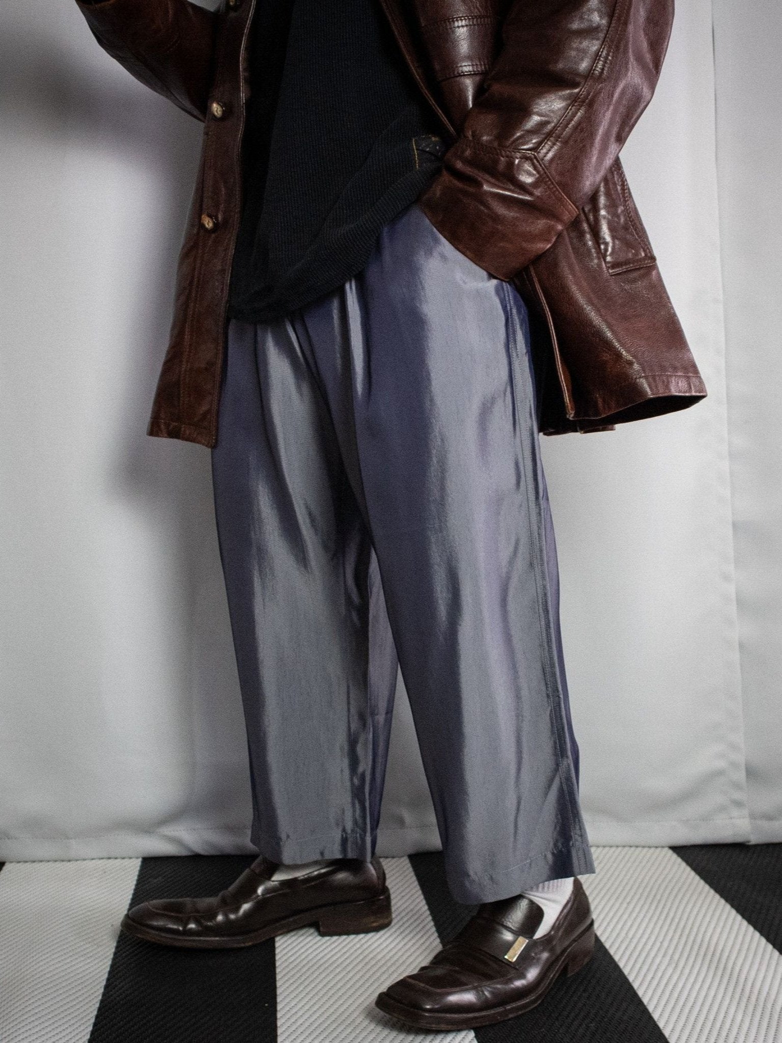 Y’S SHINY WIDE CUT CROPPED PANTS / 32x 26