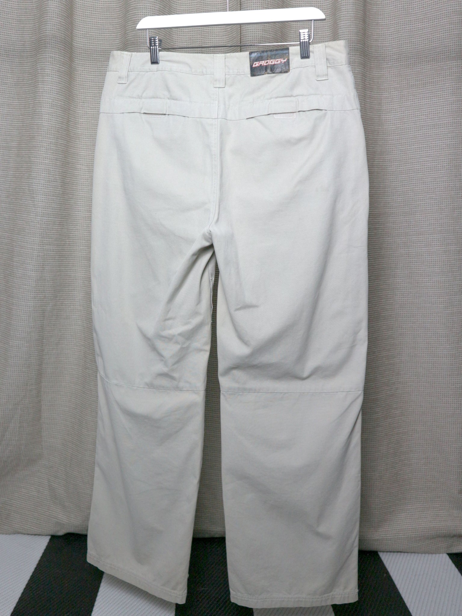 2000s GROGGY BEIGE WIDE LEG PANTS / 34X32