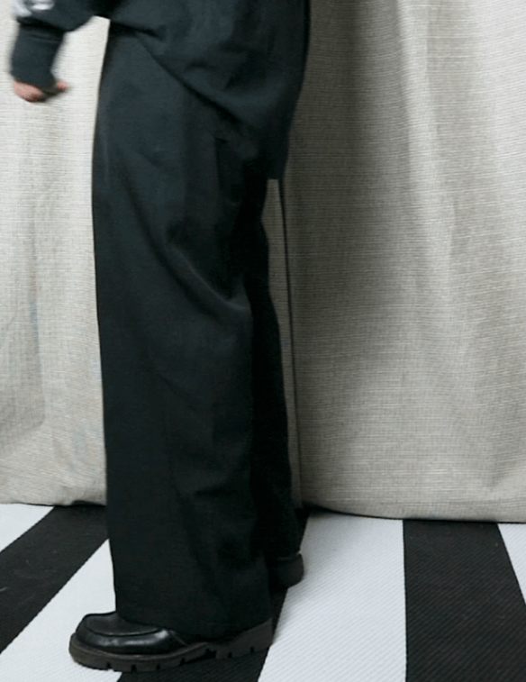 2000s GROGGY BLACK WIDE LEG PANTS / 28X30